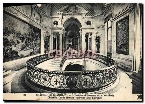 Cartes postales Chateau De Chanitlly L'escalier d'honneur et le vestibule