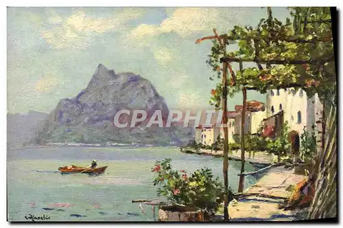 Cartes postales Gandria Lac de Lugano et le San Salvatore