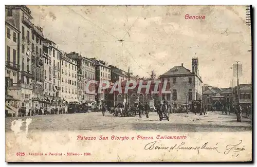 Ansichtskarte AK Palazzo San Giorgio e Piazza Caricamento Genova