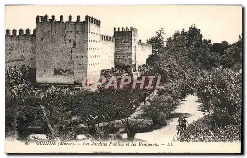 Cartes postales Oudjda Les Jardins publics et les remparts