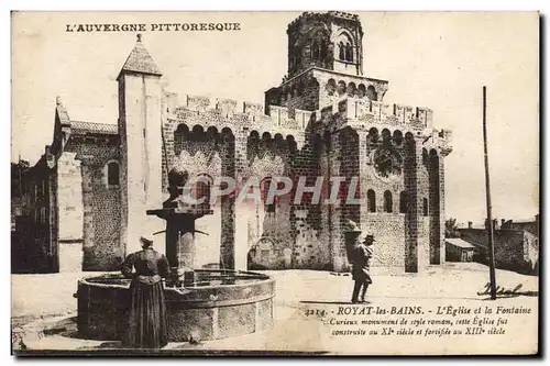 Cartes postales Royat Les Bains L&#39Eglise Et La Fontaine