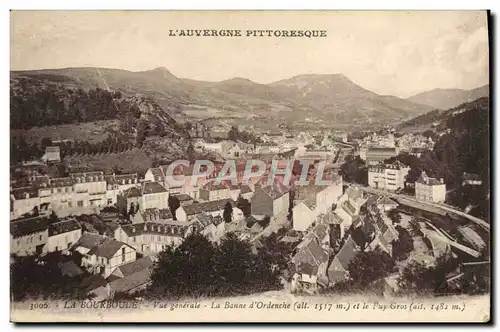Ansichtskarte AK La Bourboule Vue Generale La Banne D&#39Ordenche et le Puy Gros