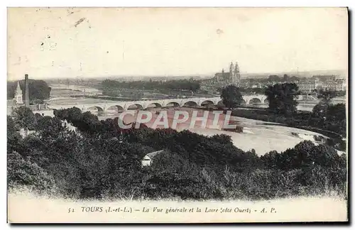 Cartes postales Tours La Vue Generale Et La Loire