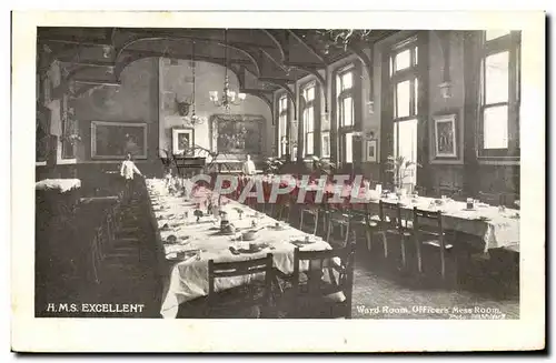 Ansichtskarte AK Bateau HMS Excellent Ward room Officers Mess room