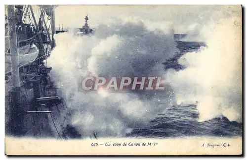 Cartes postales Bateau Un coup de canon de 14mm