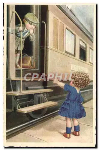 Cartes postales Train Enfants