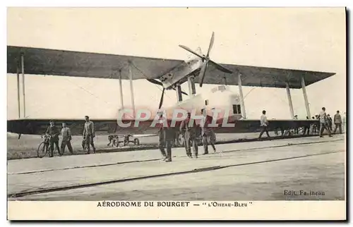 Cartes postales Avion Aviation Aerodrome du Bourget L&#39oiseau Bleu