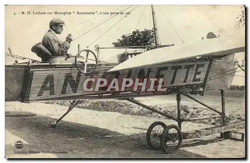 Ansichtskarte AK Avion Aviation Latham sur monoplan Antoinette a son poste de vol