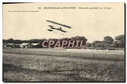 Cartes postales Avion Aviation Marseille Aviation Cheuret pendant un virage