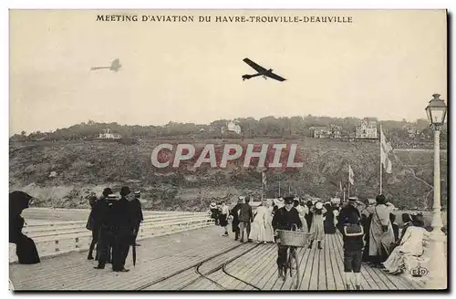 Ansichtskarte AK Avion Aviation Meeting d&#39aviation du Havre Trouville Deauville