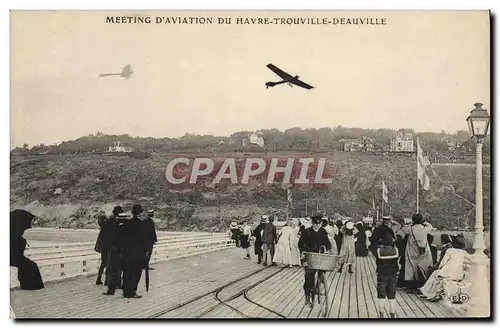 Cartes postales Avion Aviation Meeting d&#39aviation du Havre Trouville Deauville