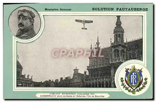 Ansichtskarte AK Avion Aviation Monoplan Sommer Pautauberge Circuit Europeen Juin Juillet 1911 Kimmerling passe B