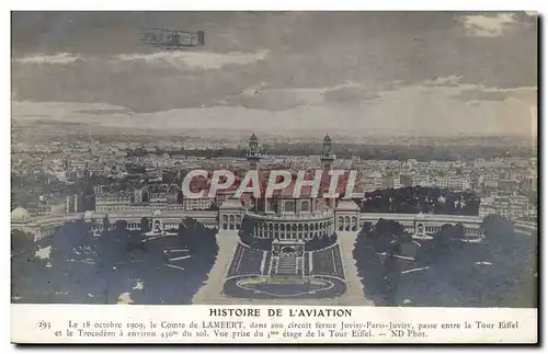 Cartes postales Avion Aviation Comte de Lambert Juvisy Paris Tour Eiffel