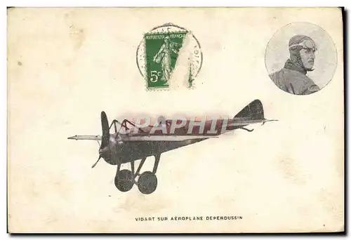 Cartes postales Avion Aviation Vidart sur aeroplane Deperdussin