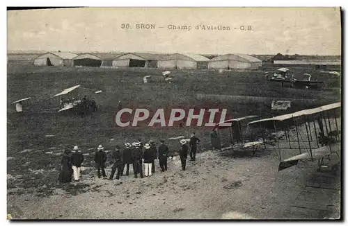 Cartes postales Avion Aviation Bron Champ d&#39aviation