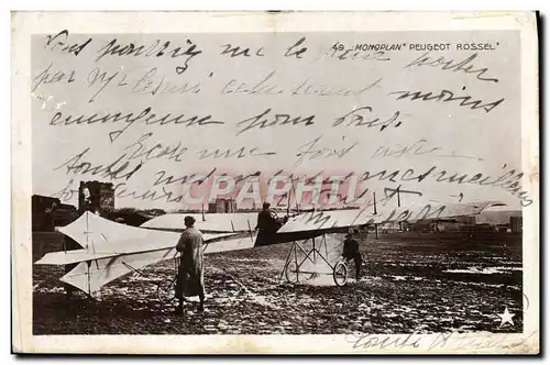 Ansichtskarte AK Avion Aviation Monoplan Peugeot Rossel