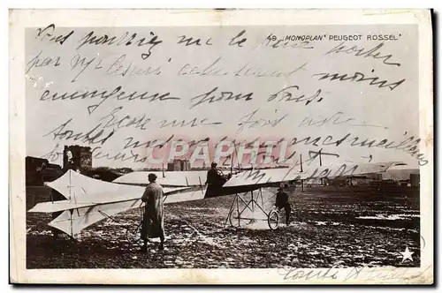 Cartes postales Avion Aviation Monoplan Peugeot Rossel