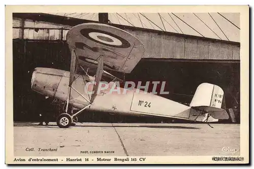 Cartes postales Avion Aviation Avion d&#39entrainement Hanriot 16 moteur Bengali 145 CV