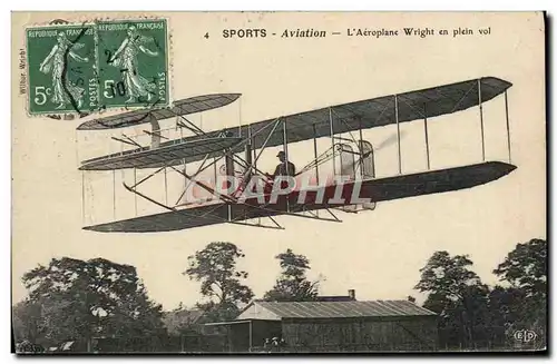 Ansichtskarte AK Avion Aviation Aeroplane Wright en plein vol