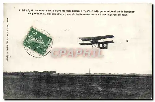 Cartes postales Avion Aviation A Gand Farman Record de la hauteur