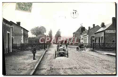 Cartes postales Automobile Circuit de la Sarthe Passage a niveau de St Calais
