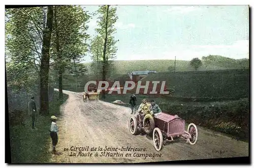 Cartes postales Automobile Circuit de la Seine Inferieure la route de St Martin en campagne