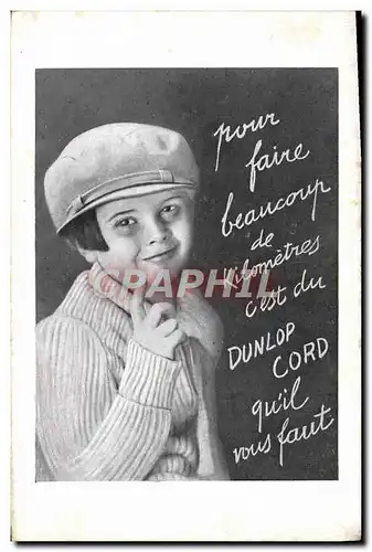 Ansichtskarte AK Automobile Enfant Publicite Dunlop Cord