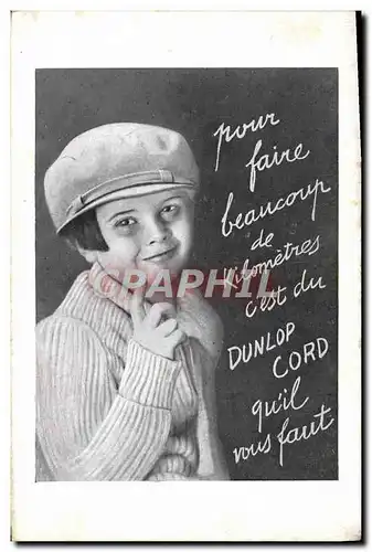 Cartes postales Automobile Enfant Publicite Dunlop Cord