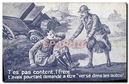 Cartes postales Automobile t&#39es pas content Frere Militaria