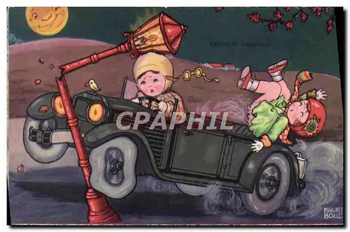 Ansichtskarte AK Automobile Enfants Illustrateur Margret Boriss