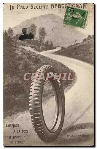 Cartes postales Automobile Le pneu sculpte Bergougnan