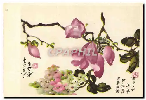 Ansichtskarte AK Chine China Fleurs