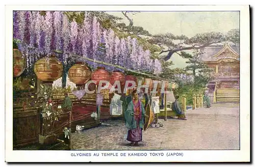 Cartes postales Japon Nippon Glycines au temple de Kameido Tokio Tokyo