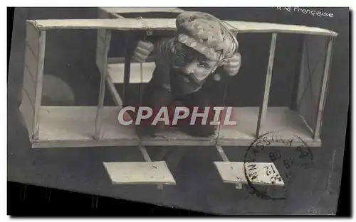 Cartes postales Avion Aviation Caricature Farman un vol a la francaise