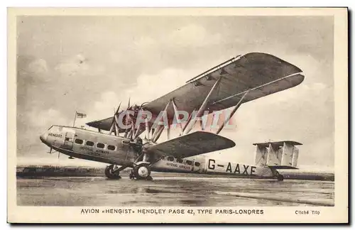 Cartes postales Avion Aviation Avion Hendley Page Type 42 Moteurs Jupiter XI Type Paris Londres