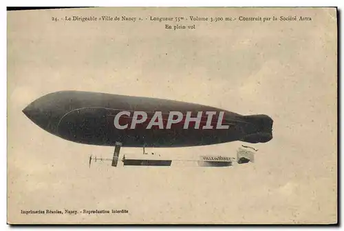 Cartes postales Avion Aviation Dirigeable Zeppelin Ville de Nancy