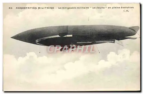 Ansichtskarte AK Avion Aviation Dirigeable Zeppelin Le dirigeable militaire Le Jaune en pleine evolution