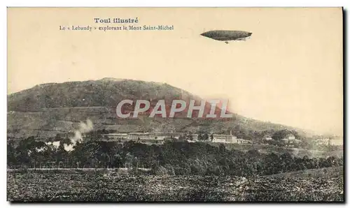 Ansichtskarte AK Avion Aviation Dirigeable Zeppelin Toul Le Lebaudy explorant le Mont Saint Michel