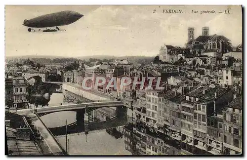 Cartes postales Avion Aviation Dirigeable Zeppelin Verdun Vue generale
