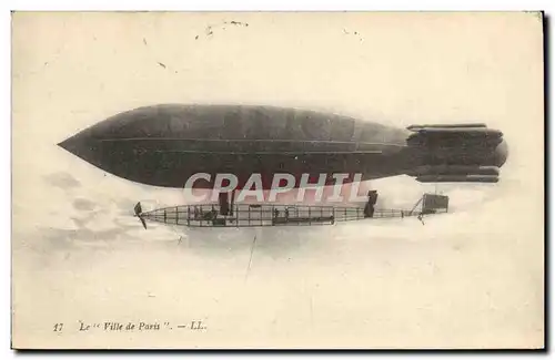 Cartes postales Avion Aviation Dirigeable Zeppelin La ville de Paris
