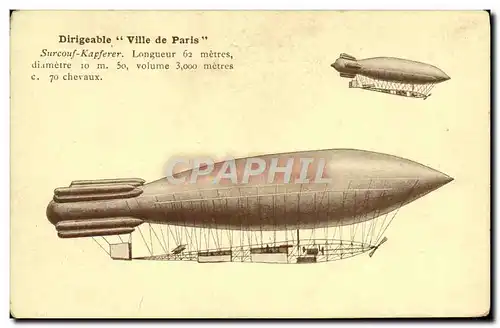 Ansichtskarte AK Avion Aviation Dirigeable Zeppelin Surcouf Kapferer