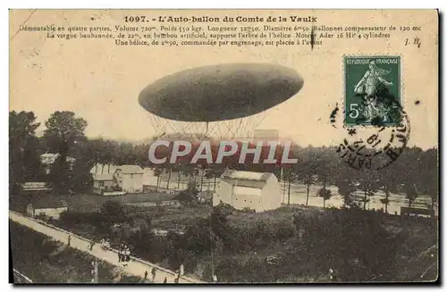 Ansichtskarte AK Avion Aviation Dirigeable Zeppelin Auto ballon du comte de la Vaulx