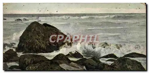 Cartes postales Vagues se brisant sur les rochers