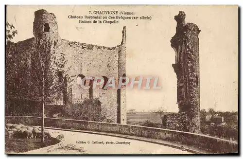 Cartes postales Chauvigny Chateau Baronnial ou des Eveques Ruines de la Chapelle