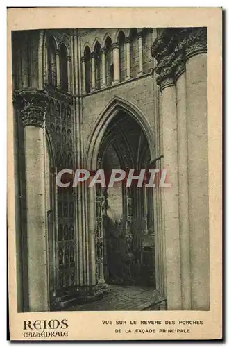 Ansichtskarte AK Reims Cathedrale Vue Sur Le Revers Des Porches De La Facade Principale