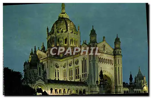 Cartes postales moderne Lisieux La Basilique Sainte Therese Illuminee