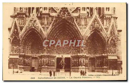 Cartes postales Cathedrale De Reims Le Grand Portail