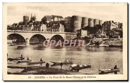 Cartes postales Angers Le Pont De La Basse Chaine Et Le Chateau