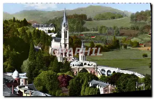 Cartes postales moderne Lourdes La Basilique Et Le Gave