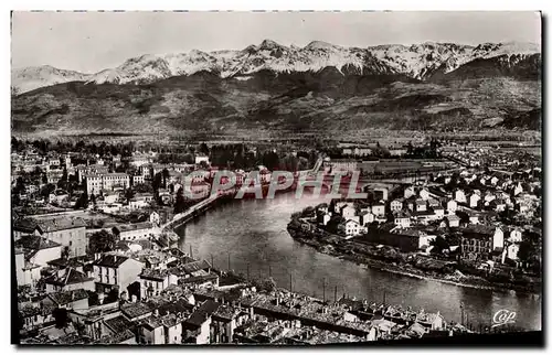 Cartes postales moderne Grenoble Vue Generale Sur La Tronche L&#39Ile Verte et les Alpes